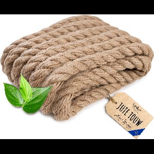 Creatief Deco Jute Touw | 35m Lengte | 30mm Dikte | Sterk en Duurzaam Jute Touw | Gedraaid Natuurvezeltouw | Bruin Decoratief Touw | Voor Toepassingen: Balustrades, tuin- en thuisprojecten