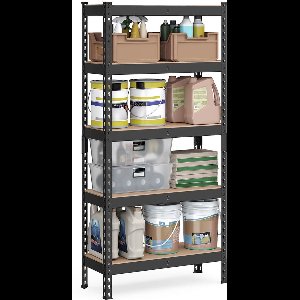 Plank – Zwaar – 5 Planken – 30 x 75 x 150 cm – Zwart – Industriële Look