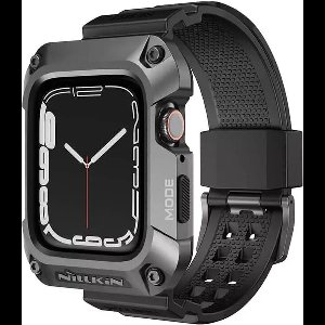 Nillkin DynaGuard Hoesje en Bandje Grijs Zwart Geschikt voor Apple Watch 4/5/6 44MM