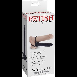 Pipedream Fetish Fantasy voorbinddildo Double Trouble zwart,beige