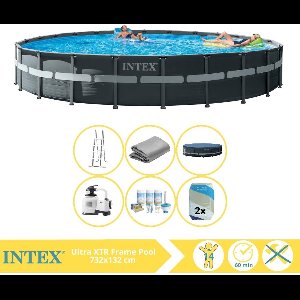Intex Ultra XTR Frame Zwembad - Opzetzwembad - 732x132 cm - Inclusief Onderhoudspakket en Filterzand