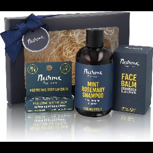 "Nurme Refreshing Men's Care Trio – Face Cream, Mint Lip Balm & Shampoo"