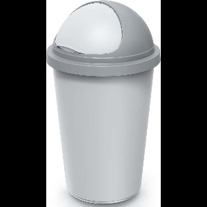 KEDEN Ronde Vuilnisbak - Schuifdeksel 50l 70x40cm - Grijs