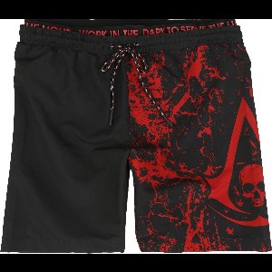 Assassin's Creed IV - Black flag - Crest Heren Zwembroek - zwart/rood - S