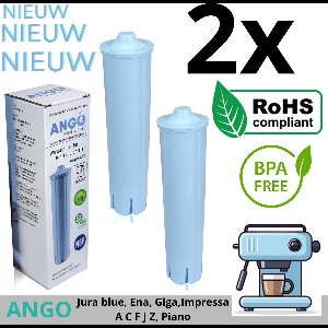 2x Waterfilter ANGO voor Jura volautomatische koffiemachines, compatibel met Jura Blue 71311/67007 - Jura - Jura ENA - Jura Giga - Jura Impressa A-Serie - Impressa C-Serie - Impressa F-Serie - Impressa J-Serie - Impressa Z-Serie - Jura Impressa Piano