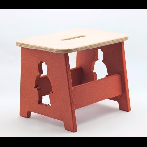 Houten kruk voor kinderen - Kinderkruk - Opstapje - Rood - Lego man