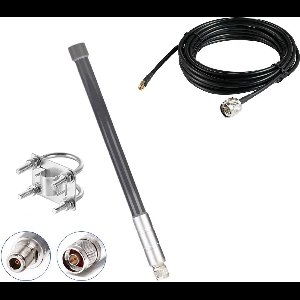 DrPhone HHM2 LoRa – 6dBi Glasvezel Helium Hotspot Miner Antenne - 3 Meter KMR200-kabel – Outdoor - Zilver