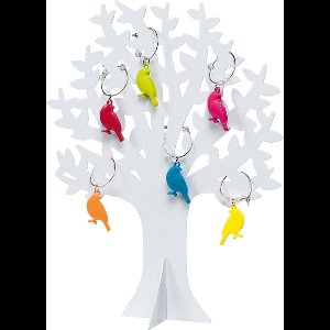 Wijnglas Markers Vogels met Boom