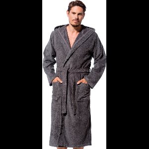 Morgenstern - Badjas Heren - Capuchon - 100 % Badstof Katoen - Grijs - XL