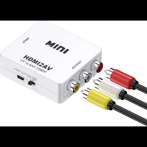 Qost - Tulp naar HDMI Converter - AV / Composiet RCA to HDMI Audio video kabel adapter Converter - Compatibel met Camera / Xbox 360 / PS2, PS3 / WII / N64 / Gamecube / Snes / PSP (Black) - Wit