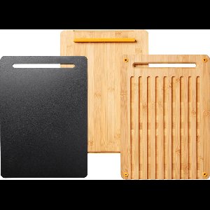 Fiskars FF Bamboo cutting board set 3pc - Snijplankenset