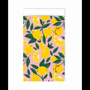 25x Cadeauzakje Lemons 12x19cm - citroen - inpakken- leuk verpakken - cadeau geven - trakteren- uitdeleb