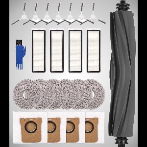 Accessoireset geschikt voor Dreame L10s Ultra/L10 Ultra robotstofzuiger. Bevat: 1 hoofdborstel, 7 zijborstels, 4 filters, 6 dweilpads, 4 stofzakken en 1 reinigingsborstel.
