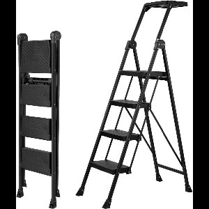 Huishoudtrap 4 Treden - Keukentrap Inklapbaar - Opstapje