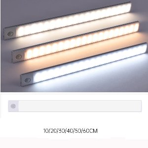 LED Strip 50 cm – Bewegingssensor lichtbalk – Led verlichting – Warm, neutraal of koud Wit – Energiezuinig – Eenvoudig te installeren – zilverkleurig