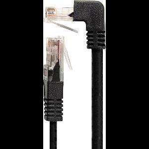 Electrovision RJ45 netwerkkabel 2m – recht naar haakse plug - Zwart