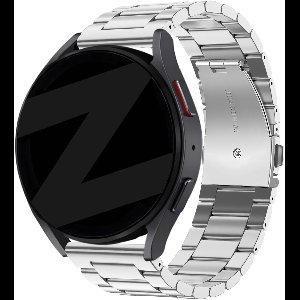 Bandz Stalen band 'Classic' met vlindersluiting & inkortset - geschikt voor Garmin Vivoactive 6 / 5 / 3 / Vivomove HR / Style / Luxe / Sport / Trend / Forerunner 645 / 245 / 165 / 55 / Approach S12 / S40 / S42 / S44 / S50 / Venu SQ / SQ2 (zilver)