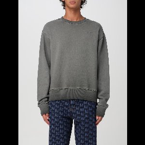 Washed Cotton Crew Neck Sweatshirt - Charcoal Sweaters