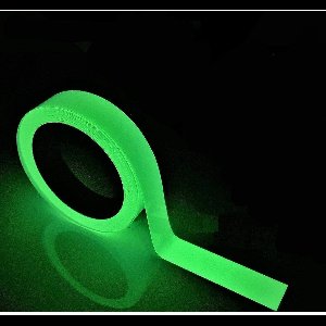 TOVBMUP Fluorescerende tape - 5 m x 20 mm - Waarschuwingsmarkering - Waterdichte tape die in het donker oplicht - Podiumbenodigdheden - Groen