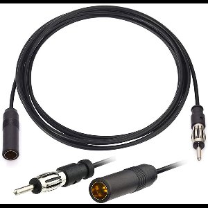 Autoradio antennekabel FM/AM met DIN-plug – coaxiale verlengkabel voor auto – 75 Ohm – Zwart