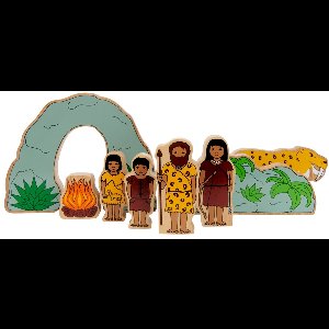 Lanka Kade speelset prehistorisch - houten speelgoed set 8-delig.