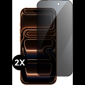 2x Screenprotector geschikt voor iPhone 17 Pro Screenprotector Prive Privacy Glas Gehard Tempered Glass Full Cover - Screenprotector geschikt voor iPhone 17 Pro Screen Protector Privacy Screen Cover - Volledig dekkend - 2 stuks