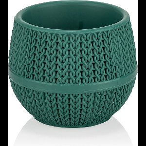 6st Bloempotjes cactuspotjes 6,5cm met drainage en gehaakt motief groen