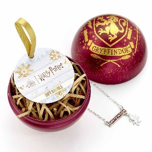 The Carat Shop - Harry Potter Griffoendor Kerstbal - Cadeaubal met Ketting