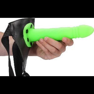 Glow in the Dark Twisted Hollow Strap-On - 8 / 20 cm