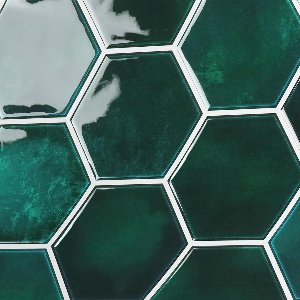 6 Pieces Green Marble Hexagon Tile Stickers Self-Adhesive Wall Tiles for Kitchen Bathroom Backsplash Background Tegelstickers