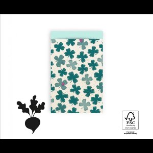 5x Cadeauzakje Klavertje 4 12x19cm