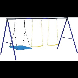 AIYAPLAY-Kinderschaukel-Stahl, Kunststoff-365L x 180B x 184H cm-Mehrfarbig