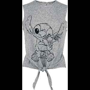 Lilo & Stitch Cuddling Dames Top - gemêleerd grijs - XL