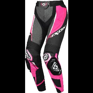 Ixon Vortex 3 PT L Zwart Roze Wit Dames Leren Motorbroek - Maat L - Broek