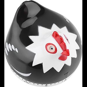 Kip Timers voor, Chicken Pattern Countdown Kitchen Geschenken Liefhebbers Koken Bakken Koken Ei Timer Herinnering (Zwart)