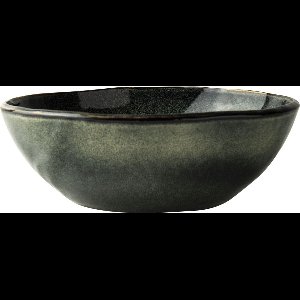 Dutch Rose Organic Schaal - Kom - 33 cm - Stoneware Handgemaakt - Groen