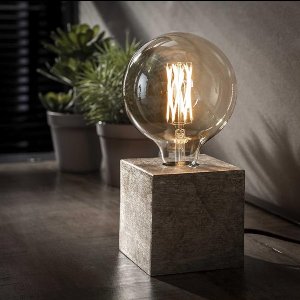 LM-Collection Block Tafellamp - 10x10x10cm - Antiek Nikkel - Metaal - tafellamp slaapkamer, tafellamp industrieel, tafellampen woonkamer, tafellamp zwart, tafel lamp, tafellamp slaapkamer industrieel, tafellampje