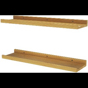 Vicco Linus Wandplank – 60 x 4 cm Set van 2 Natuurlijk hout