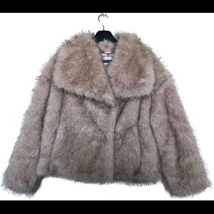 Faux Fur - Winterjas dames - Tijdloos Elegant - winterjas dames - Luxe winterjas dames - Kleur Beige/Grijs - Maat S
