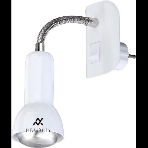 Nevolis Stekkerlamp flexarm wit E14 25 watt spotlamp met stekker .