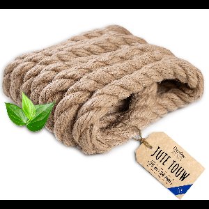 Creatief Deco Jute Touw | 25m Lengte | 24mm Dikte | Sterk en Duurzaam Jute Touw | Gedraaid Natuurvezeltouw | Bruin Decoratief Touw | Voor Toepassingen: Balustrades, tuin- en thuisprojecten