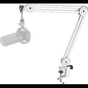 FIFINE - BM63 - Wit - Universele Boom Arm - Microfoon Arm - Zonder Microfoon - Horizontaal & Verticaal - Tot 2kg Gewicht - Inclusief Kabelbinders