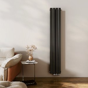 EMKE Radiator - Dubbel-Laags Plat - Mat Zwart - 180x30 cm - 911 W - Kolomradiator Vertical - Verwarming voor Alle Ruimtes