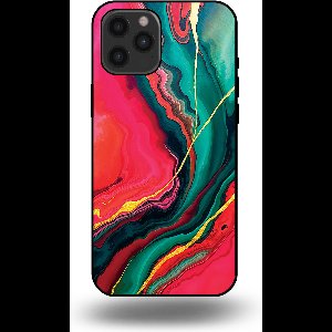 Smartphonica Telefoonhoesje Geschikt voor iPhone 12 Pro Max met Rood Groen Marmer Opdruk - TPU Backcover Case Red Green Marble Design geschikt voor iPhone 12 Pro Max