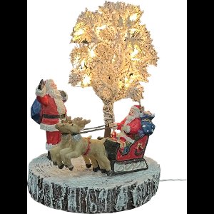 Kerstmannen, Rendieren & Verlichte Boom