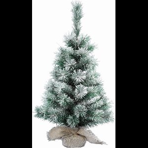 Finley Kunst kerstboom - klein - besneeuwd - 60 cm - D36 cm - kunstboom - miniboom - sneeuw