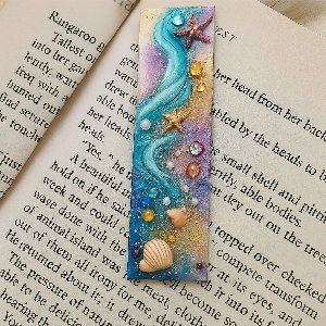 Boekenlegger bladwijzer– Ocean rainbow - 15 x 4 cm – Dubbelzijdig Bedrukt – Karton – Kleurrijk Zee & Strand Ontwerp