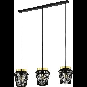 EGLO Escandidos Hanglamp - E27 - 92 cm - Zwart/Geelkoper/Goud