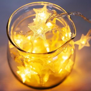 JeiibrZui LED-Lichtsnoer - Warm Witte Sterlichtsnoer - 40 Led Lampjes Zachte Verlichting Voor Kerstdecoratie Op Batterijen - 1 Stuks - Binnendecoratie Voor Feesten+Warmwit