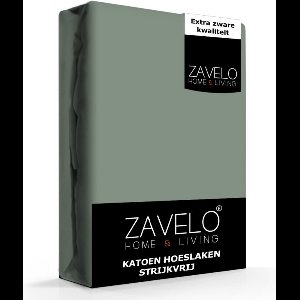 Zavelo Hoeslaken Katoen Strijkvrij Groen - Lits-jumeaux (160x200 cm) - Hoogwaardige Kwaliteit - Rondom Elastisch - Perfecte Pasvorm